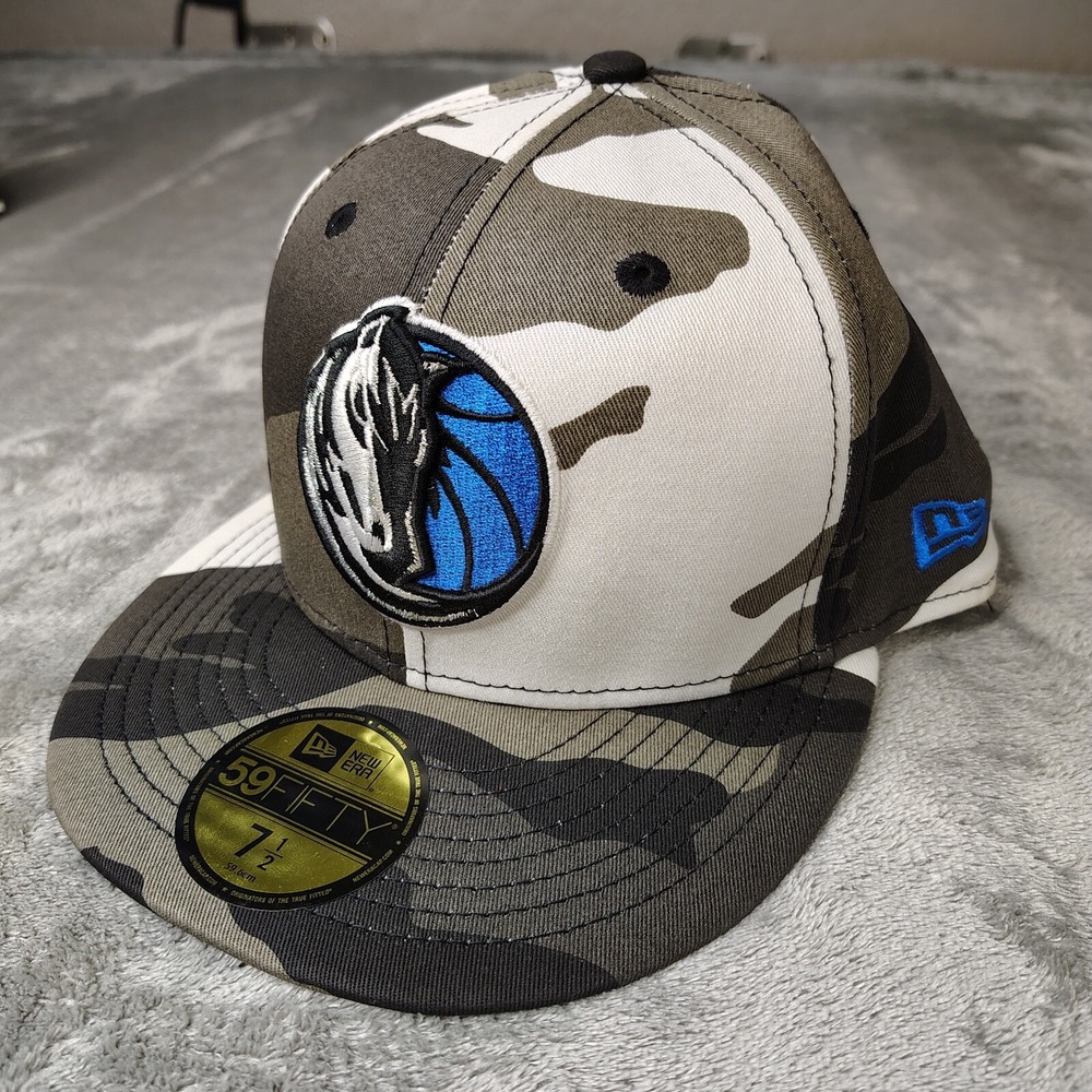 New Era Dallas Mavericks NBA Camouflage Camo 59Fifty 7 3/8 Fitted Hat Cap - Picture 2 of 9